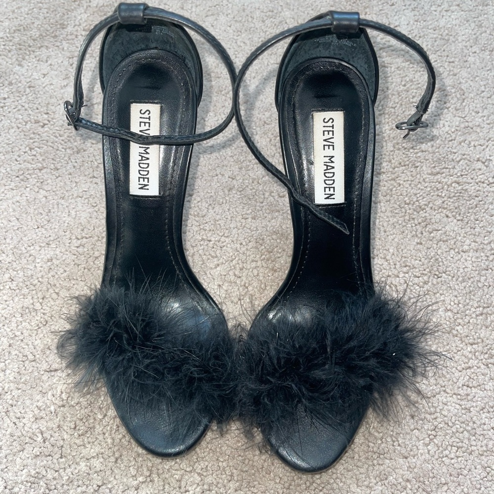 Steve Madden Black Feather Heels